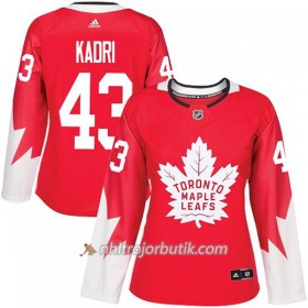 Dame Ishockey Toronto Maple Leafs Tröja Nazem Kadri 43 Adidas 2017-2018 Röd Alternate Authentic